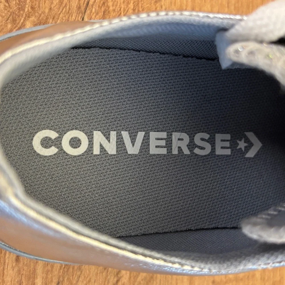 CONVERSE Chuck Taylor All Star Sneakers Silver Metallic Glitter Women Size 6.5